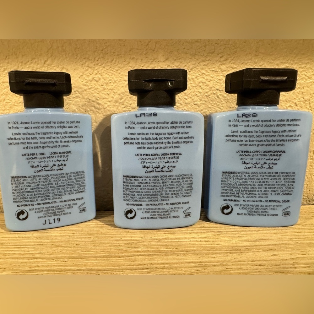 LANVIN PARIS BODY LOTION LAIT POUR LE CORPS 1.5 FL. OZ. / 45 mL (set of 3) - Picture 3 of 3